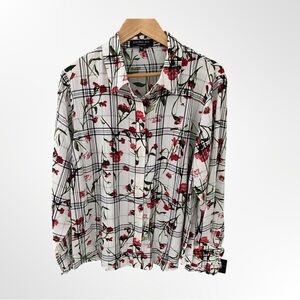 Rachel Roy Collection Plus Size Long Sleeve Floral Blouse Career NWT Size 16W